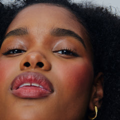 model wears pocket blush toasted teddy