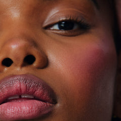 dark skin model wears pocket blush juice box