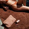 terry towel, pocket bronze, terry bag, highlight milk, peptide lip tint, peptide lip shape