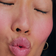 model with pocket blush piggy
