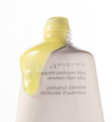 pineapple refresh, product oozing out of the bottle