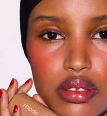 model with pocket blush candy apple