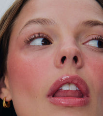model wears pocket blush freckle