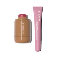 pocket blush teacup and peptide lip tint pretzel