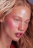 model wears pocket blush in plum