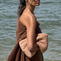 tina with terry towel, terry bag